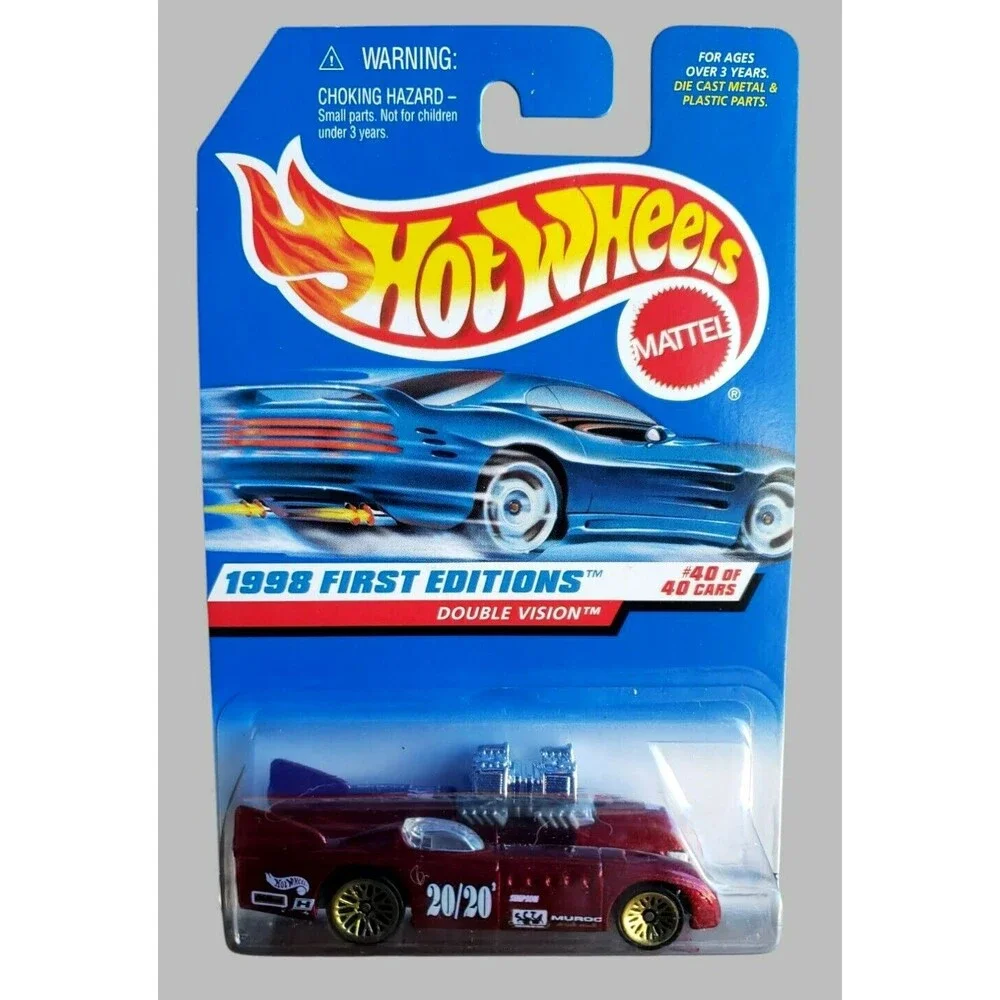 Hot Wheels 1998 First Editions DOUBLE VISION RED 40/40 1:64 #684 Gold Lace Wheel